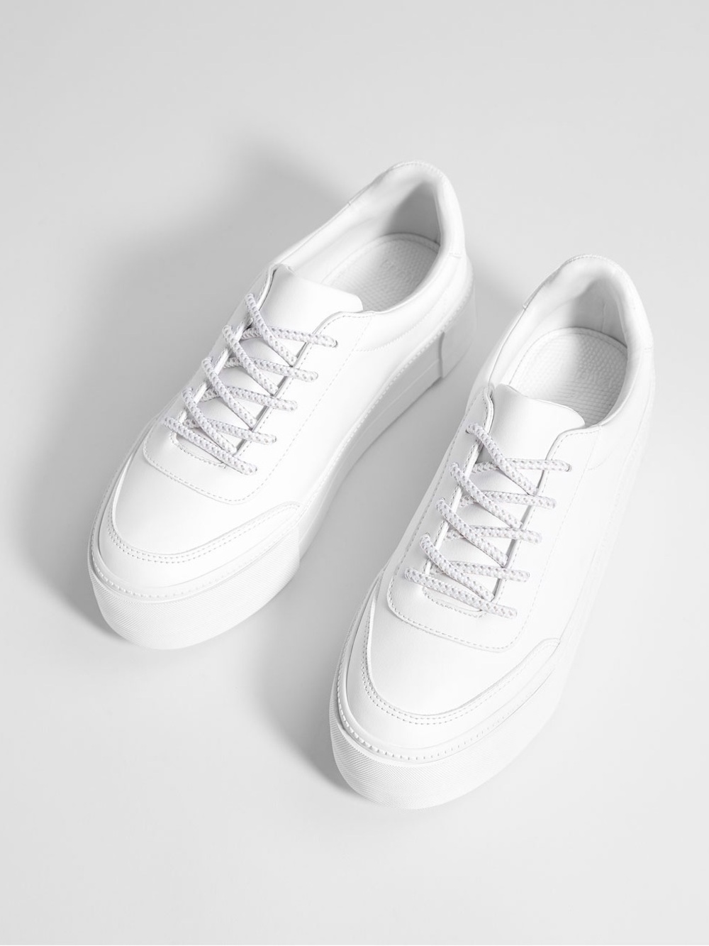 Bershka White Platform Sneakers